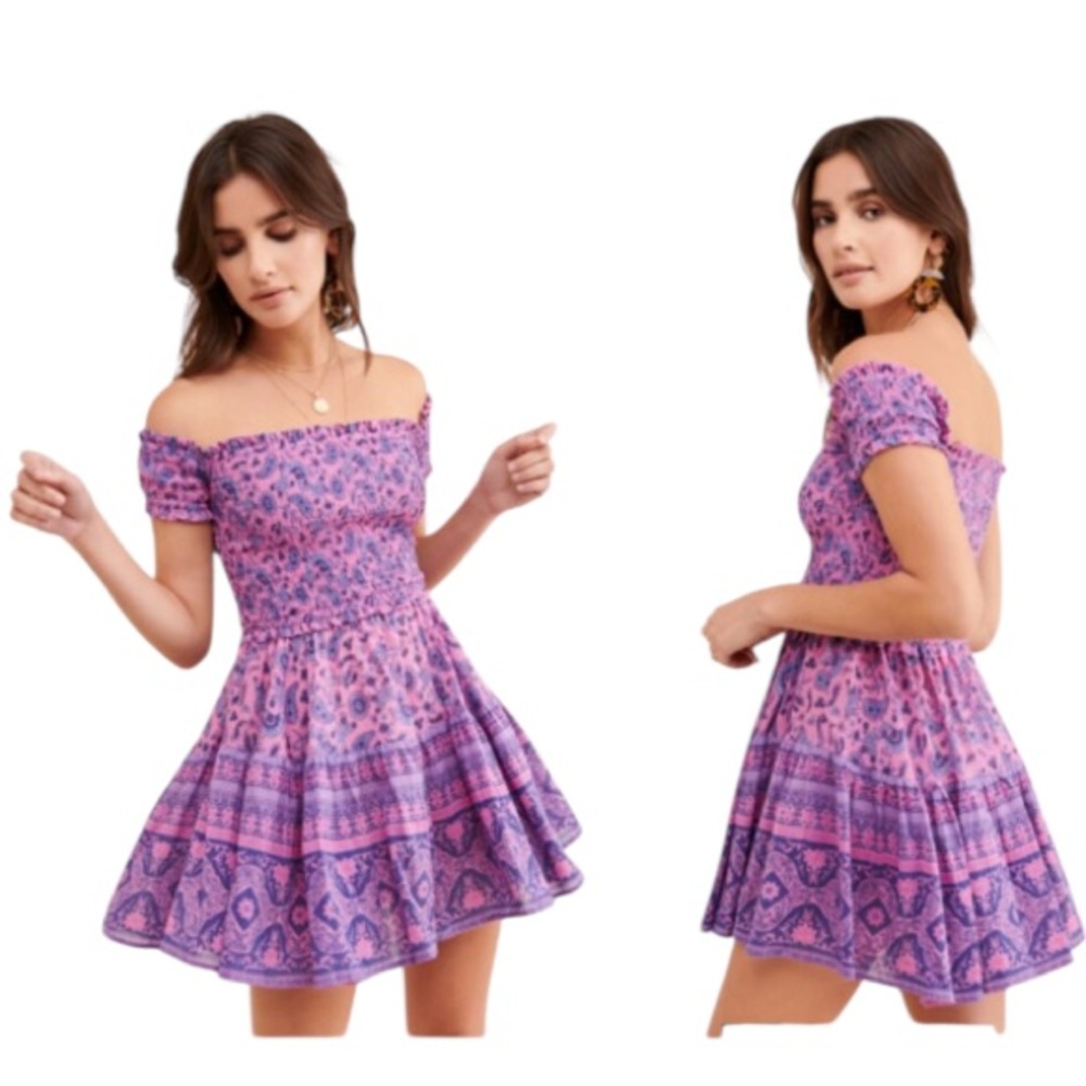 Spell Journey RaRa Mini Dress Purple Size Small
